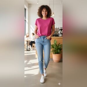 Croft & Barrow Essential Crewneck Tee Color: Pink  Size:L (EUC)